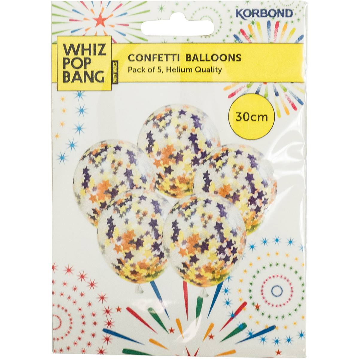 Whiz Pop Bang Confetti Balloons Assorted