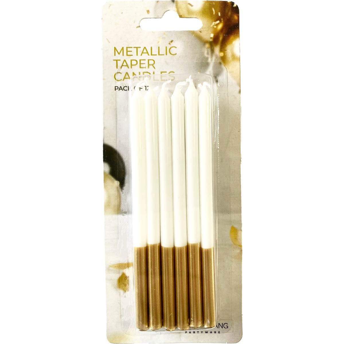 Whiz Pop Bang Metallic Taper Candles Assorted
