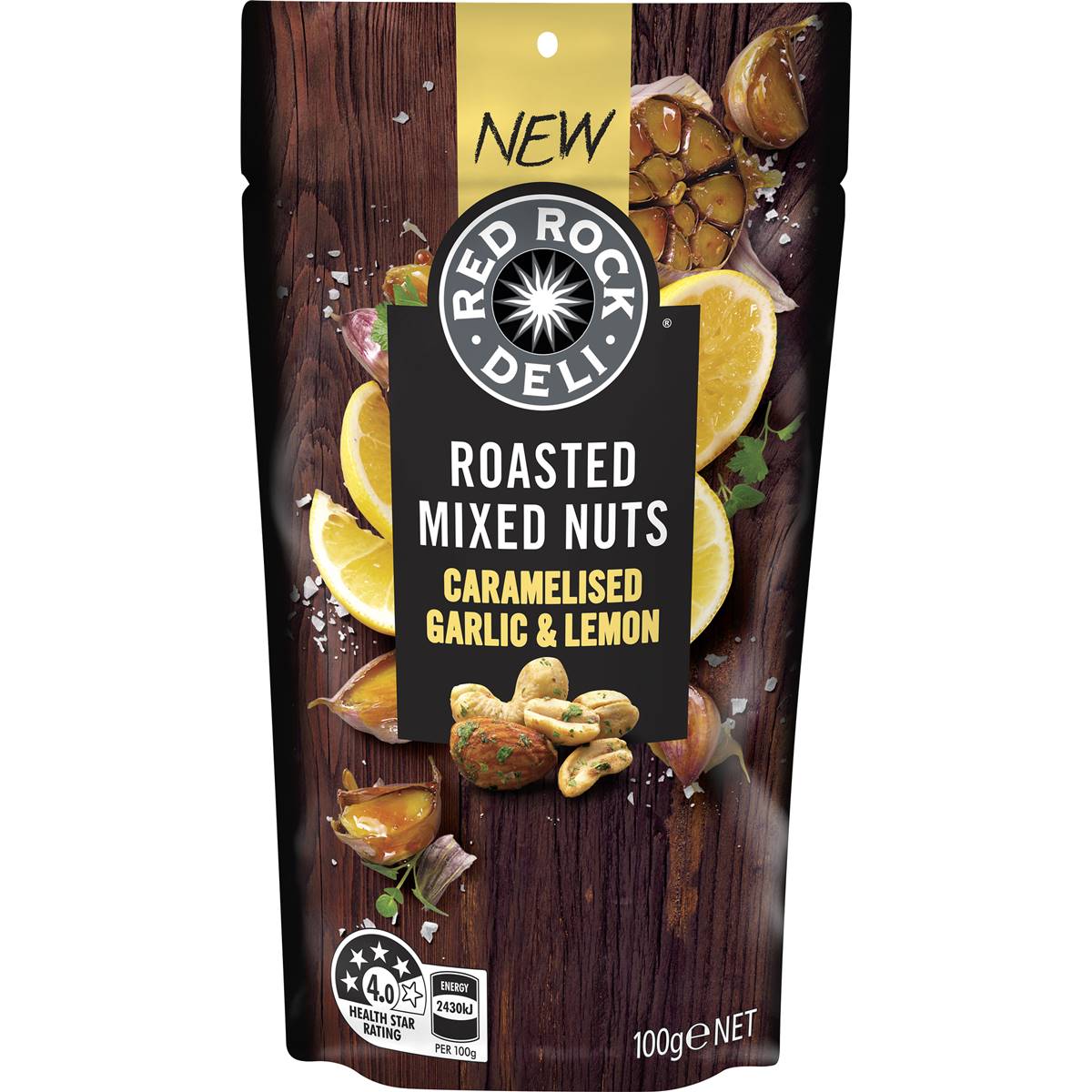 Calories in Red Rock Deli Mixed Nuts Caramelised Garlic And Lemon