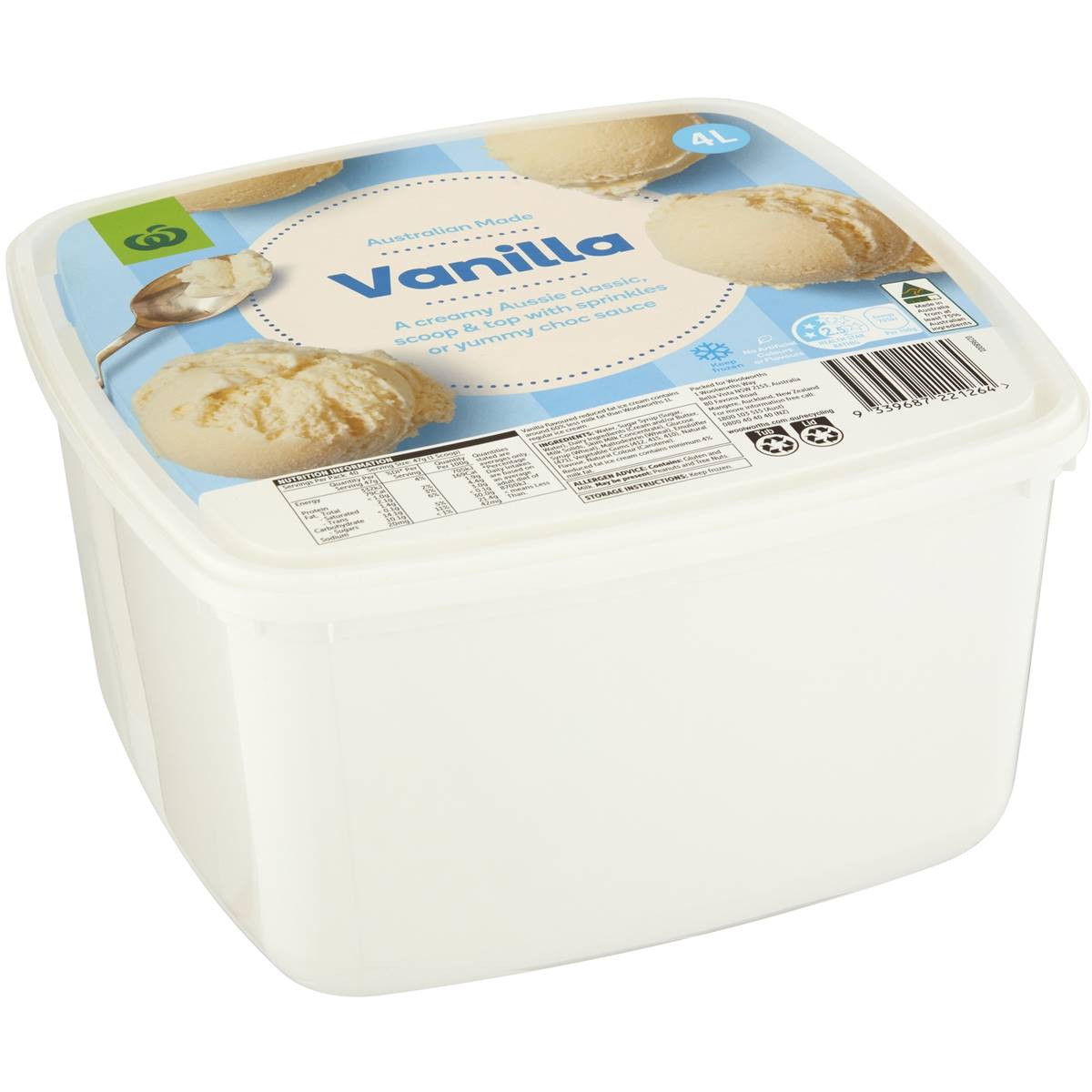 Calories in Woolworths Vanilla Ice Cream