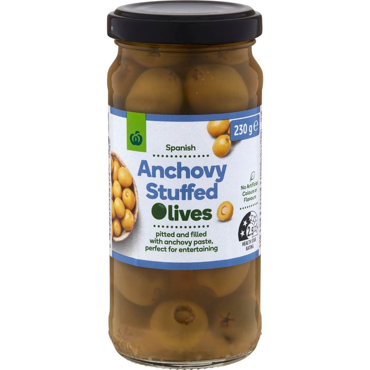 Woolworths Anchovy Stuffed Green Mediterranean Olives