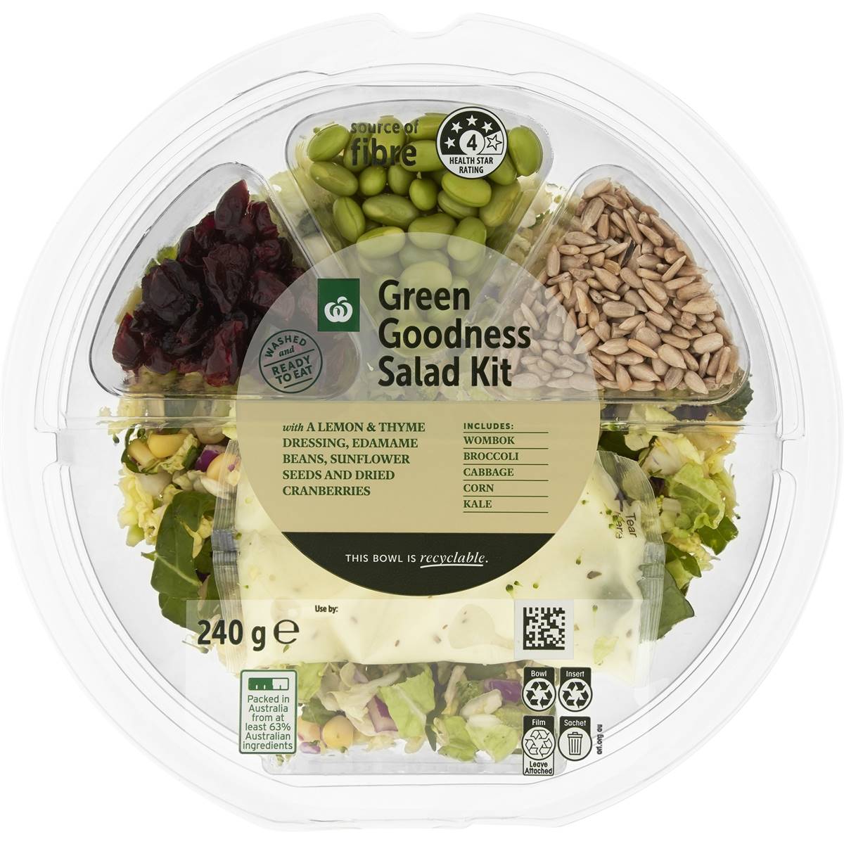 Calories in Woolworths Green Goodness Salad Bowl Salad Bowl