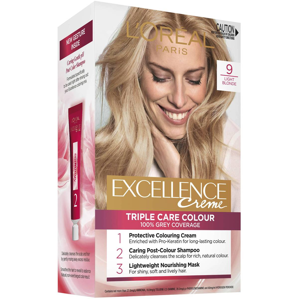 L'Oreal Paris Excellence Creme Hair Colour 9 Light Blonde each