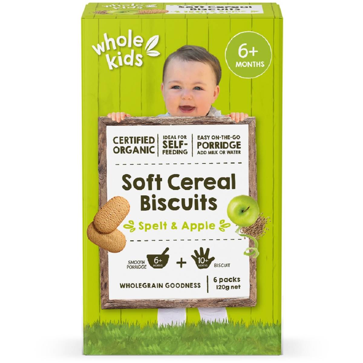 Calories in Whole Kids Organic Soft Cereal Biscuits- Spelt & Apple