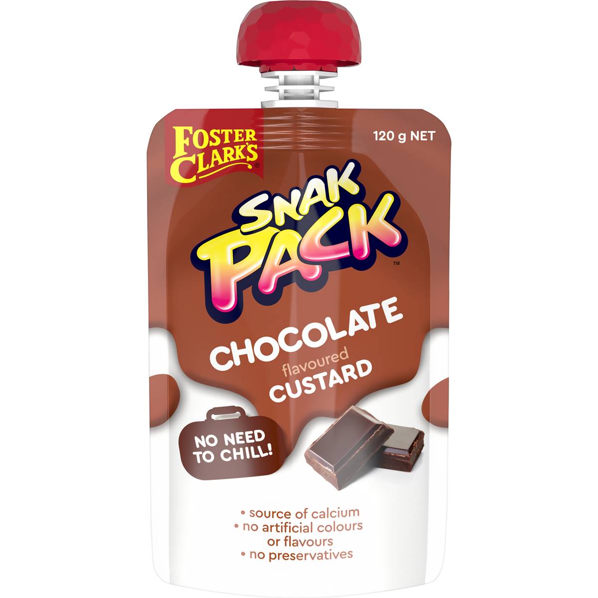 Calories in Foster Clark's Snak Pack Chocolate Flavoured Custard Pouch