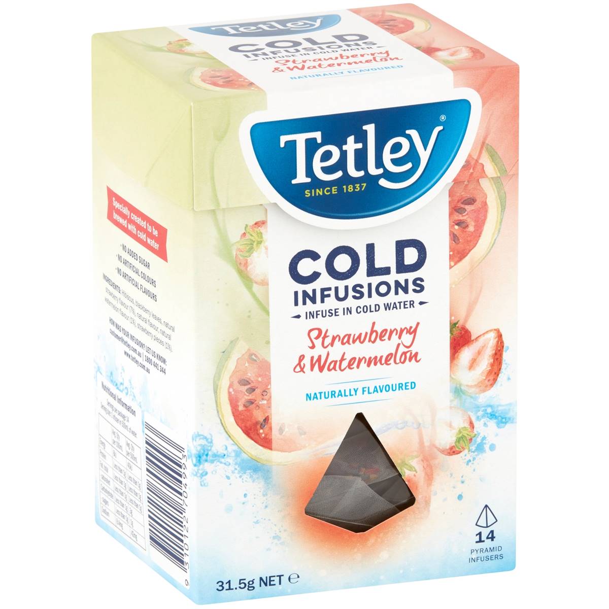 Calories in Tetley Cold Infusions Strawberry & Watermelon