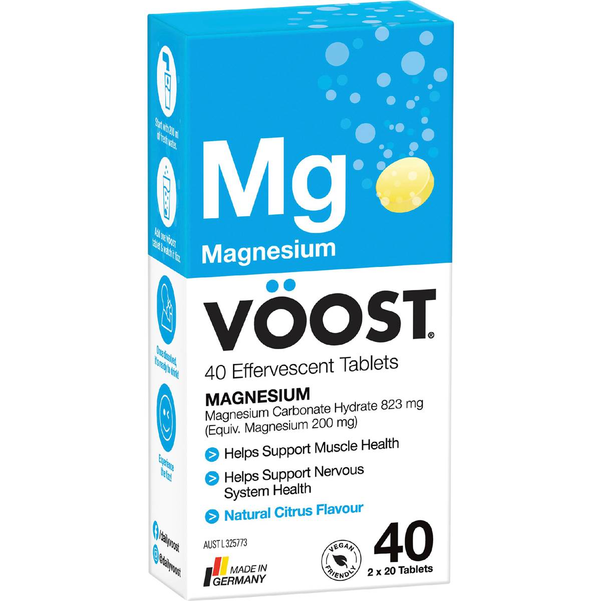 VOOST Effervescent Magnesium Tablets 40 pack