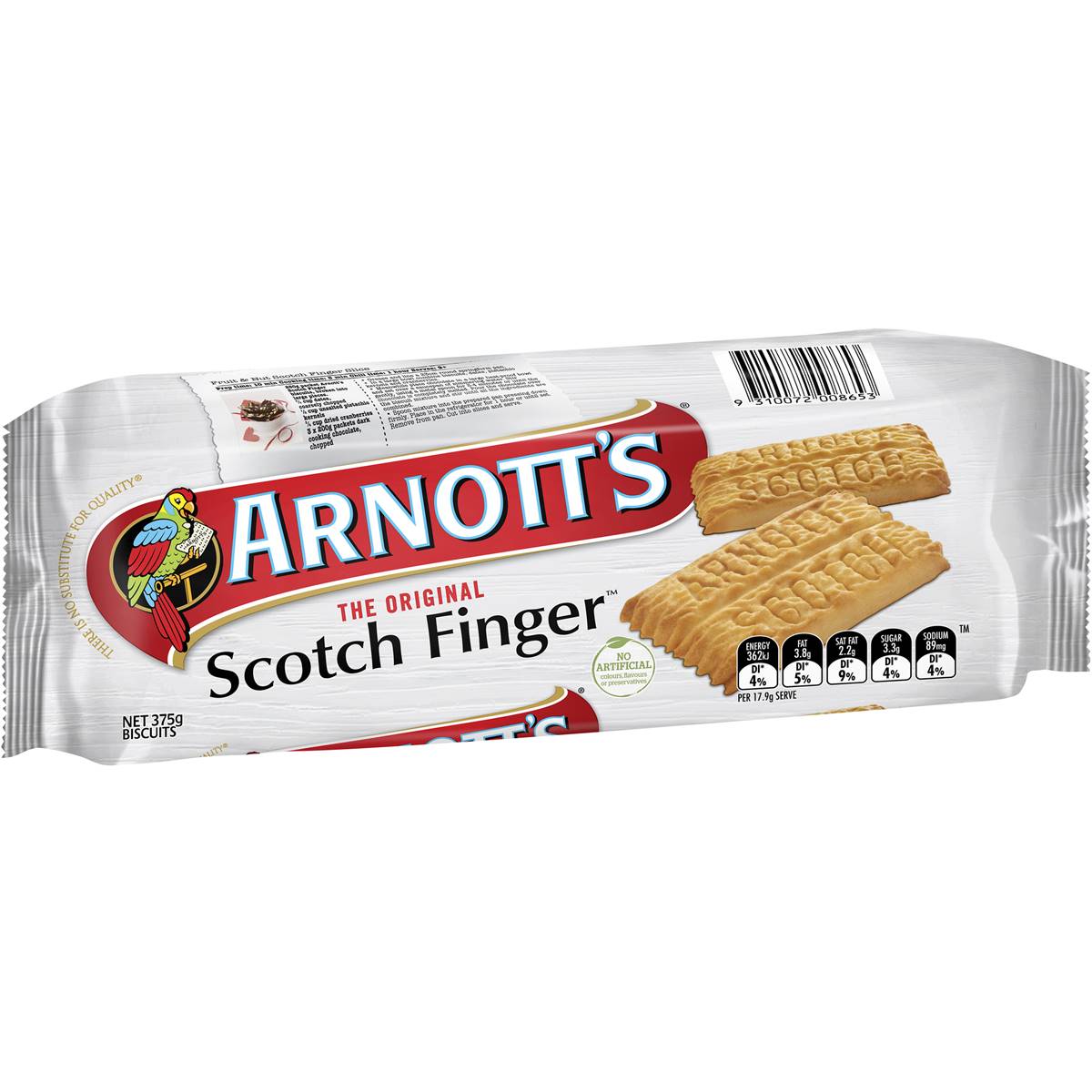 Calories in Arnott's Scotch Finger Plain Biscuits Scotch Finger