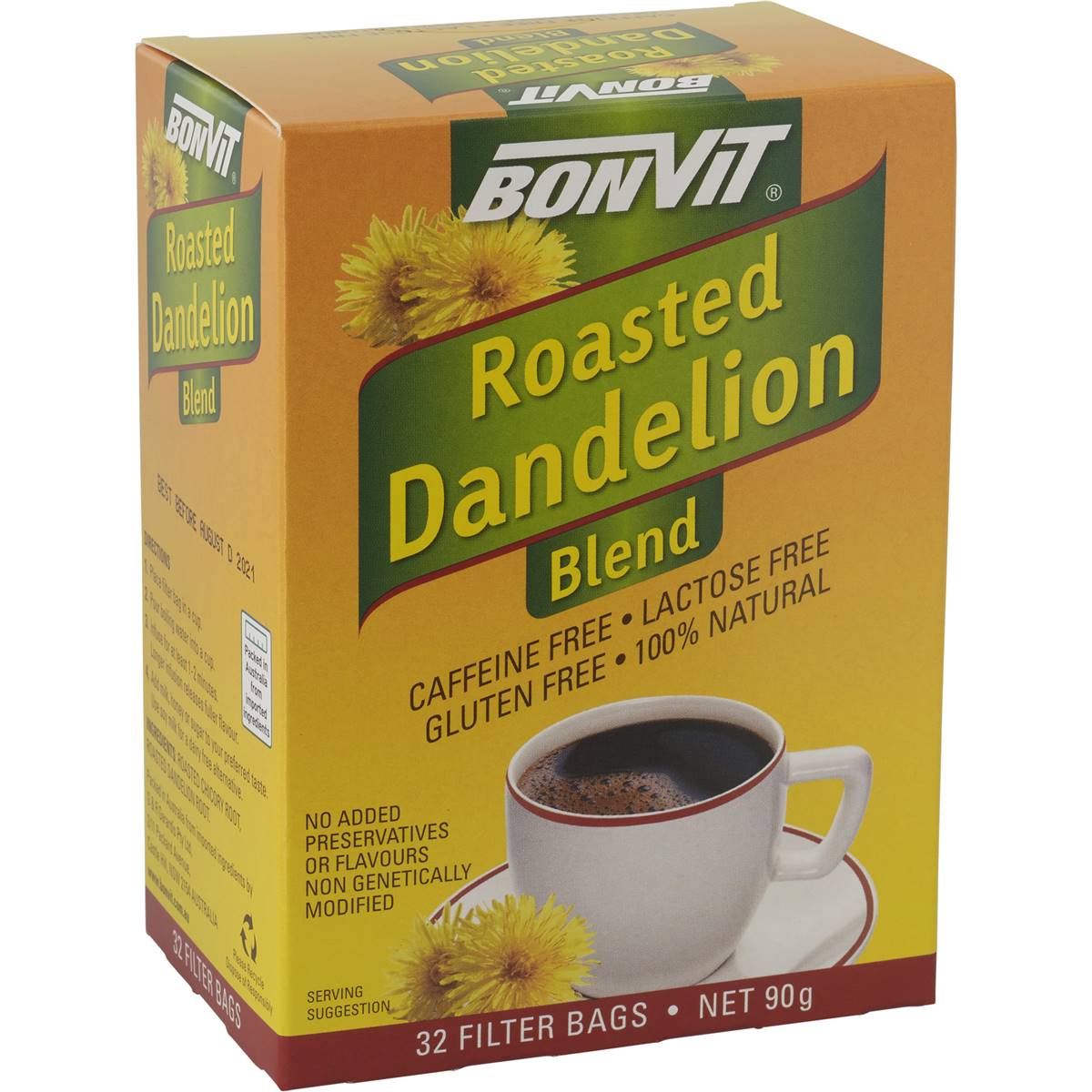 Calories in Bonvit Roasted Dandelion Tea Bags
