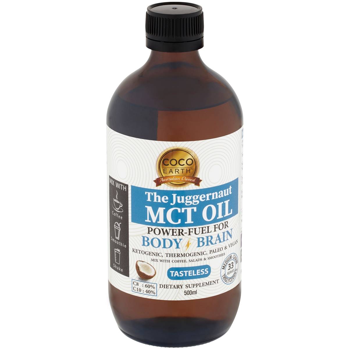 Calories in Coco Earth Premium Liquid Coconut Oil Calorie Counter Australia