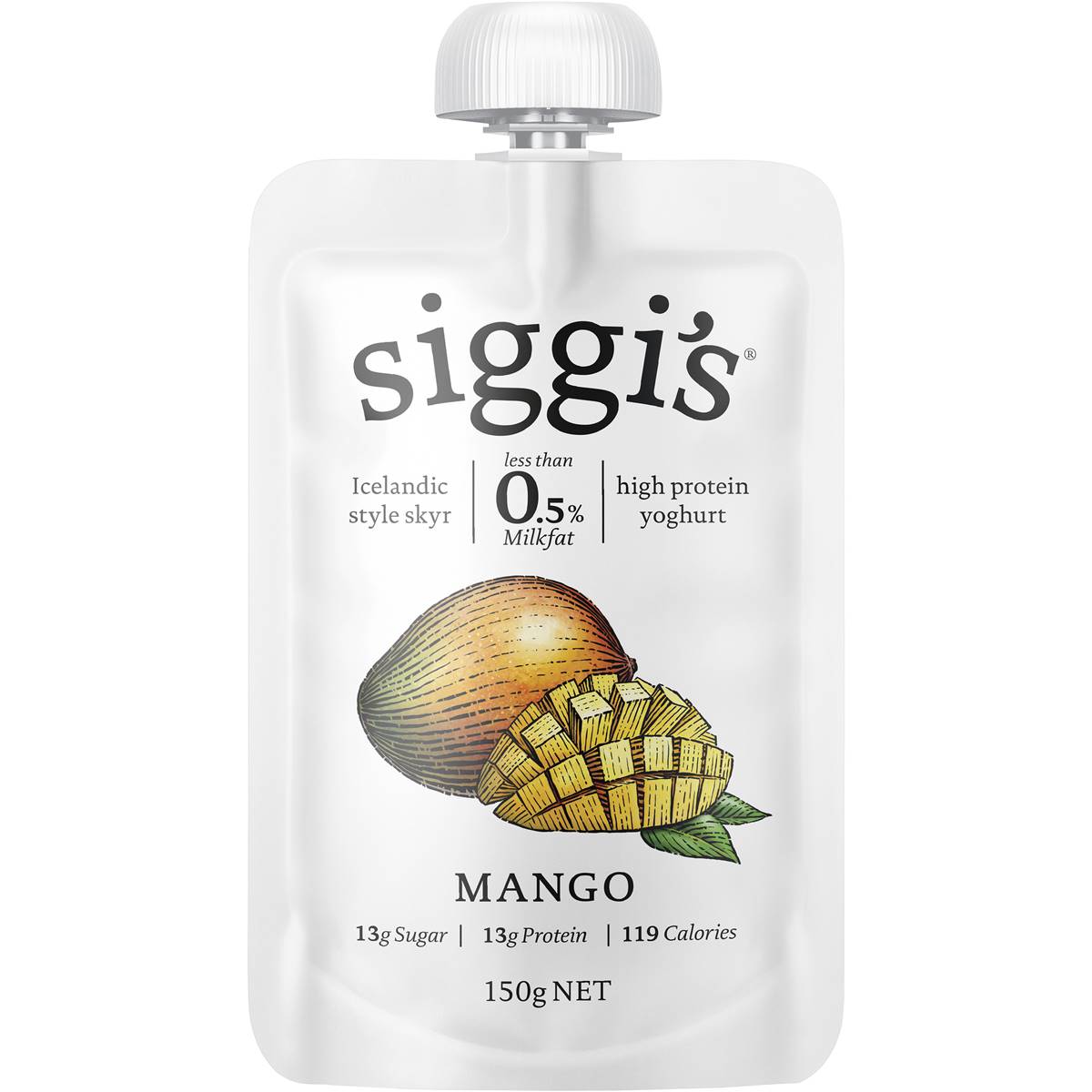Calories in Siggi's Skyr Yoghurt Pouch Mango