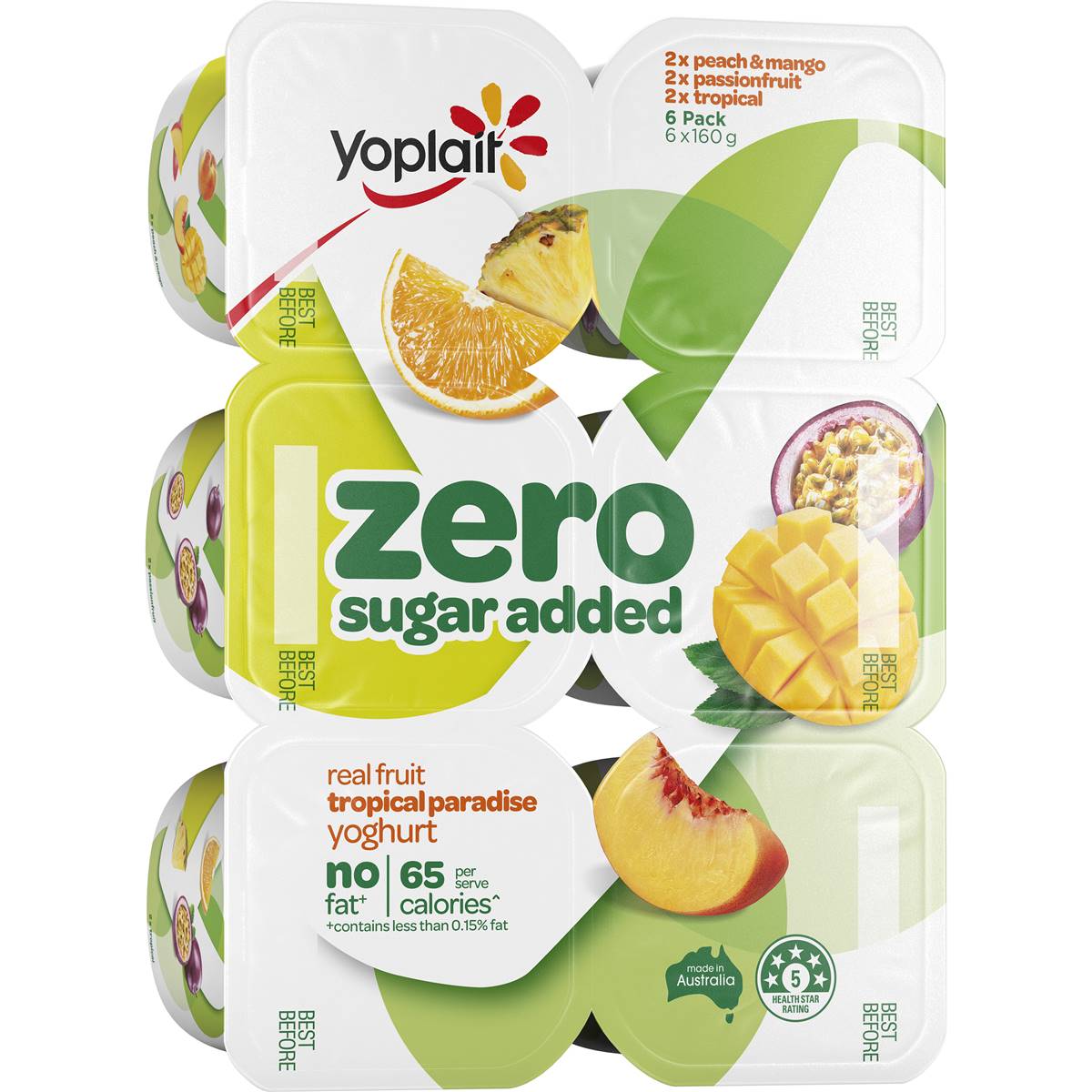 Calories in Yoplait Forme Zero Tropical Paradise Yoghurts