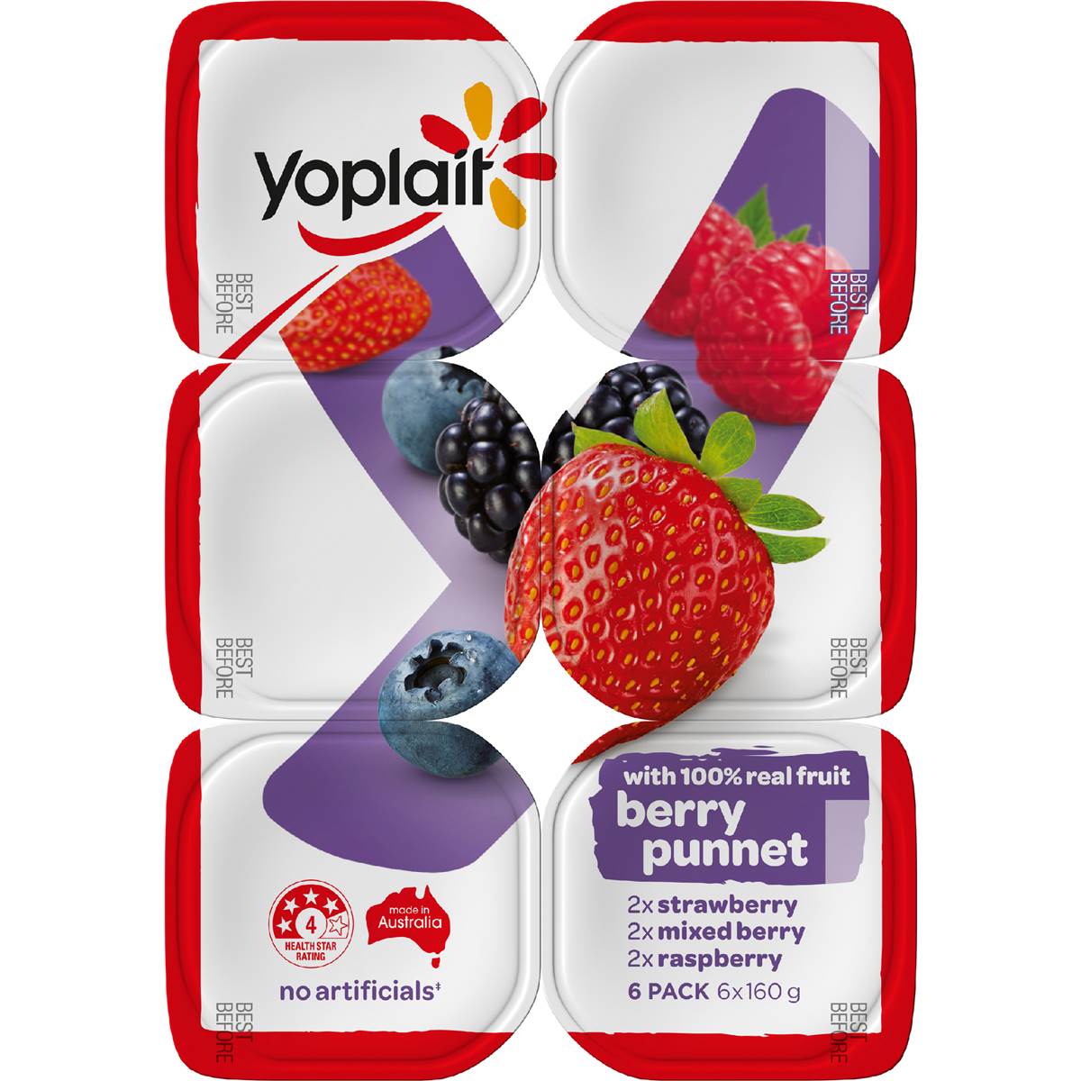 Yoplait Berry Yoghurt Punnets 160g x 6 pack