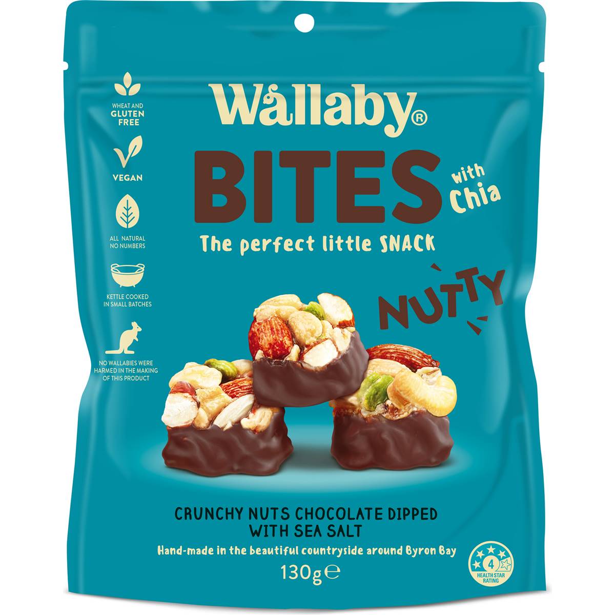 Calories in Wallaby Nutty Bites With Sea Salt