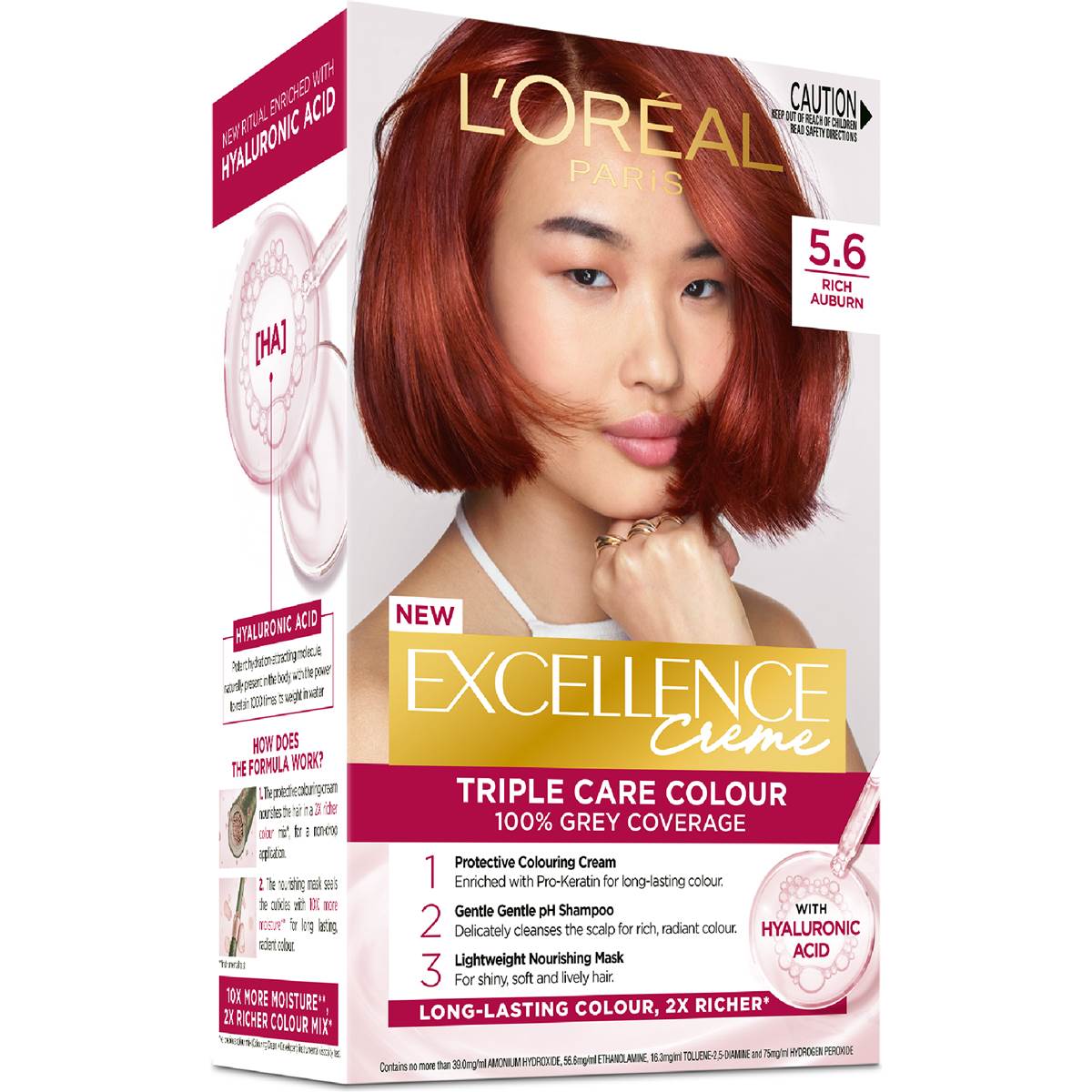 L'Oreal Paris Excellence Creme Hair Colour 5.6 Rich Auburn each