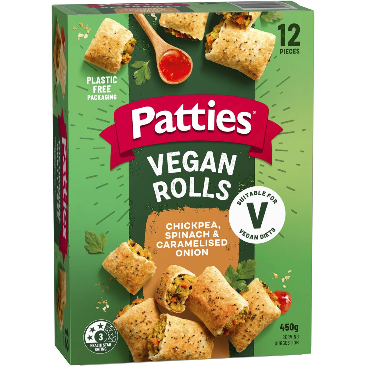 Calories in Patties Vegan Friendly Rolls calcount