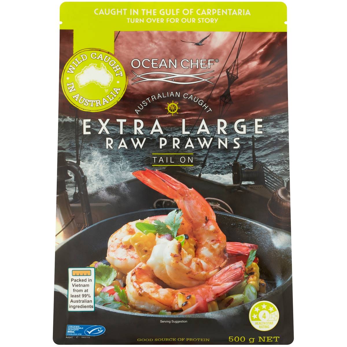 Calories in Ocean Chef Extra Large Raw Prawn Tail On