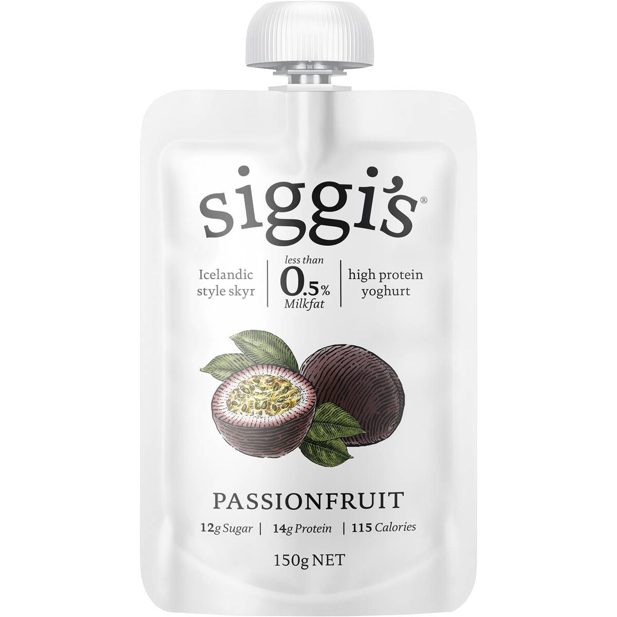 Calories in Siggi's Skyr Yoghurt Pouch Passion Fruit