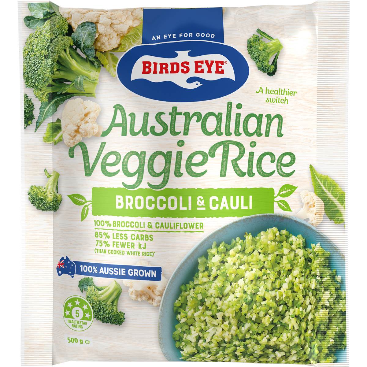 Birds Eye Frozen Veggie Rice Broccoli & Cauli 500g