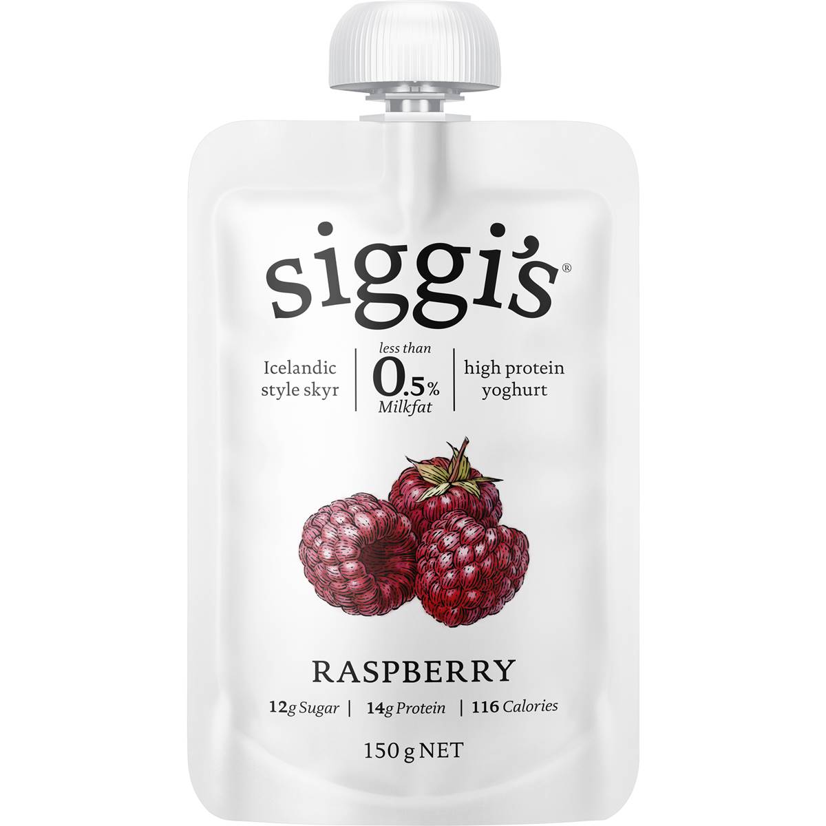 Calories in Siggi's Skyr Yoghurt Pouch Raspberry
