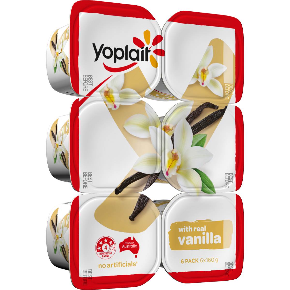 Yoplait Vanilla Yoghurt Punnets 160g x 6 pack