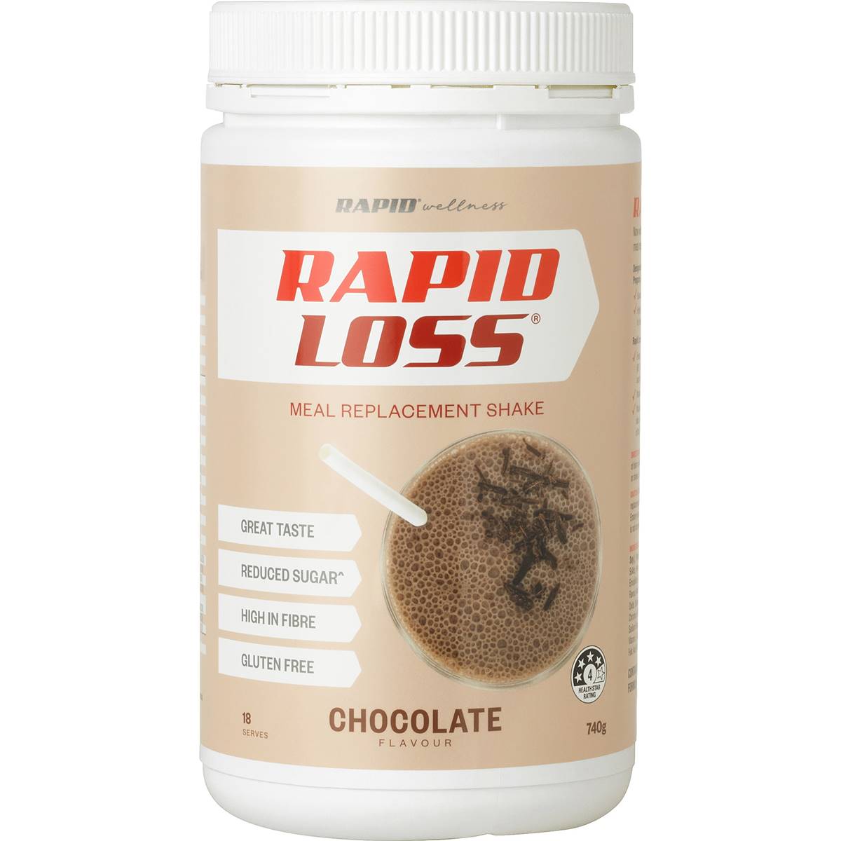 Calories in Rapid Loss Chocolate Flavour Meal Replacement Shake