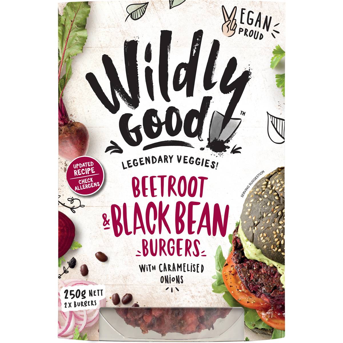 Calories in Wildly Good Beetroot & Black Bean Veggie Burgers