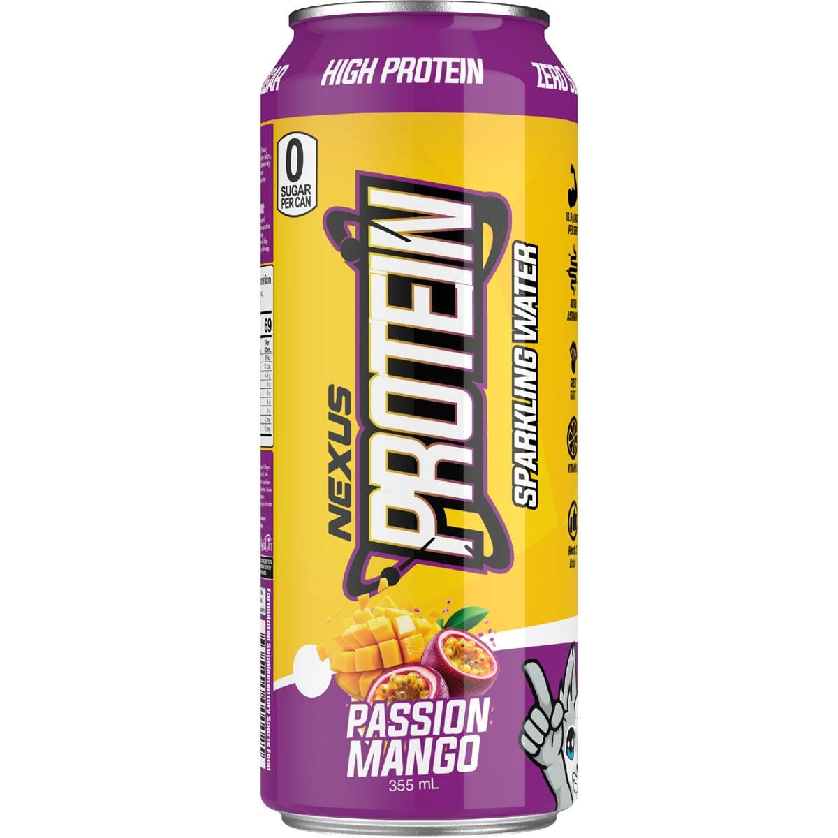 Nexus Super Protein Sparkling Water Passion Mango 355mL