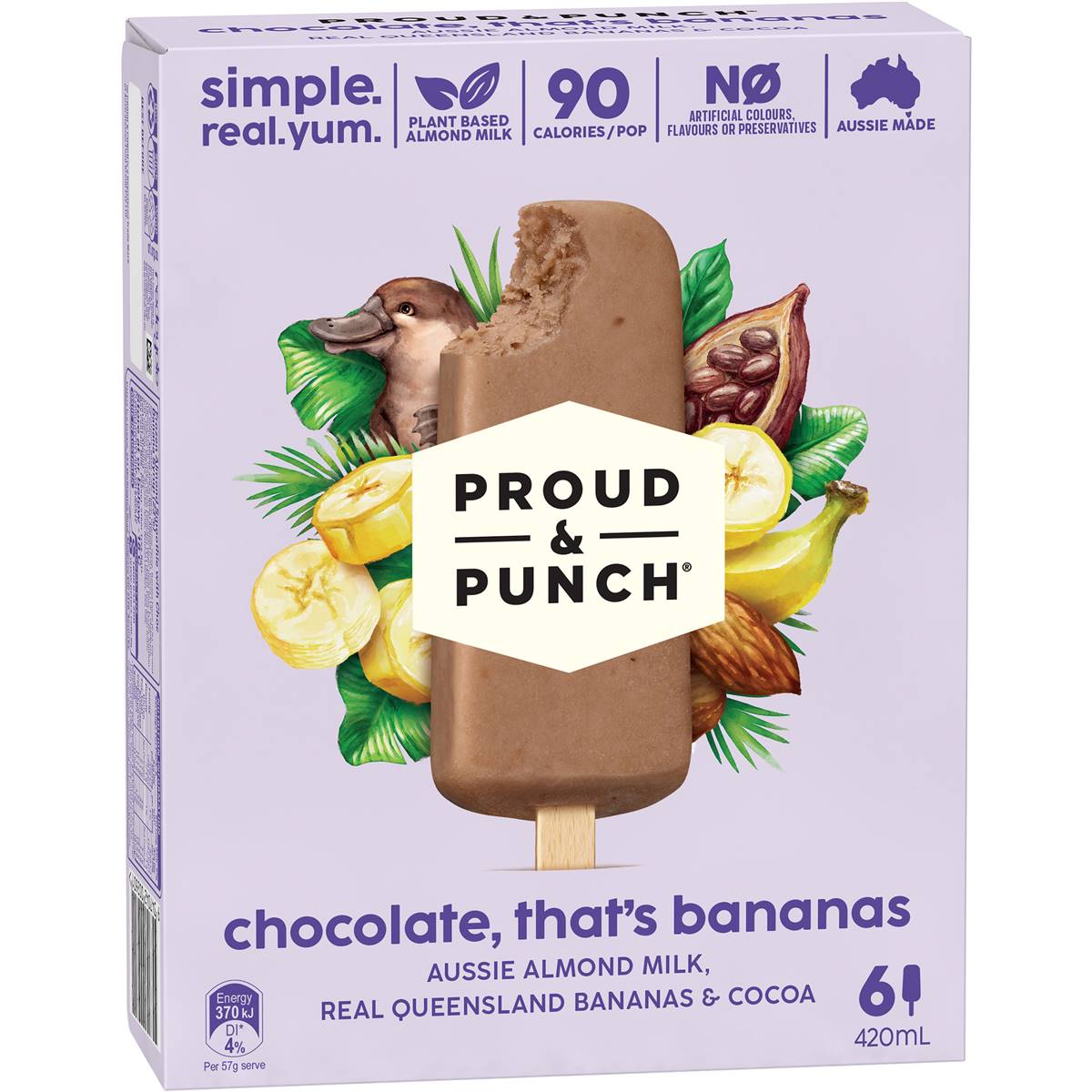 Calories in Proud & Punch Choc Banana Smoothie Pops