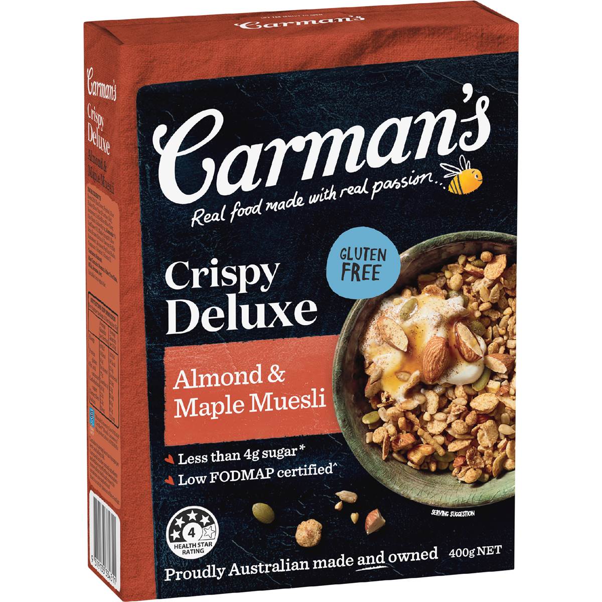 Calories in Carman's Deluxe Muesli Almond & Maple Calorie Counter Australia