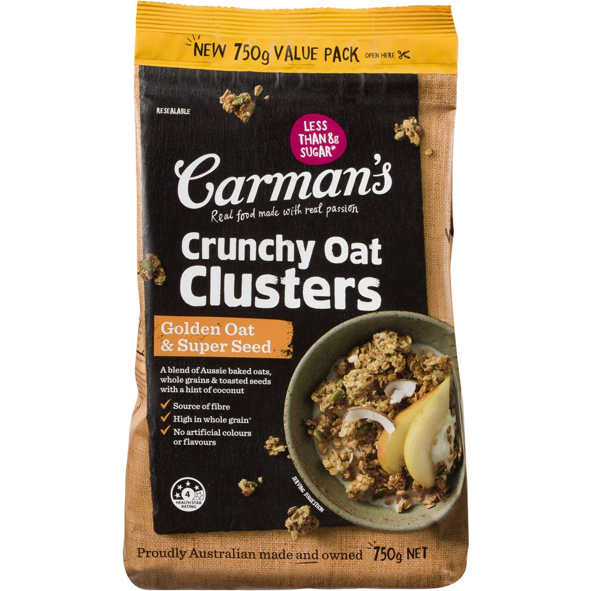 Calories in Carman's Oat Clusters Grains & Coconut calcount