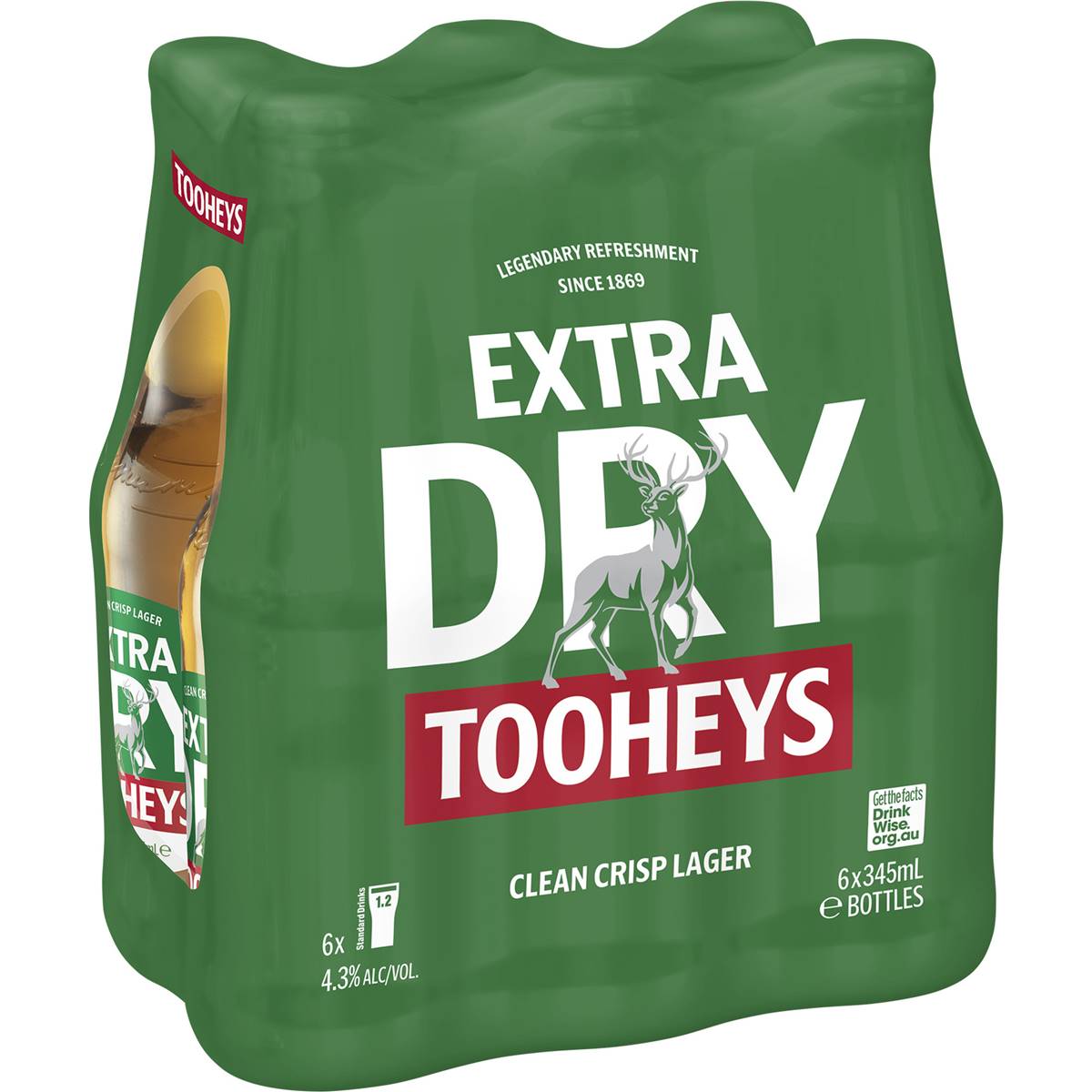 Calories in Tooheys Extra Dry Lager Stubbies