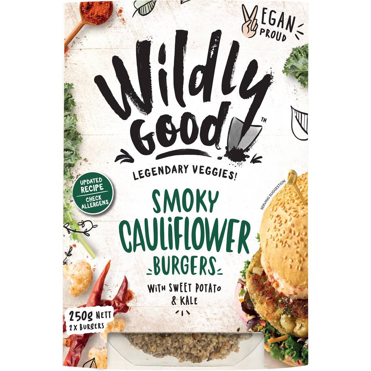 Calories in Wildly Good Smoky Cauliflower Veggie Burgers