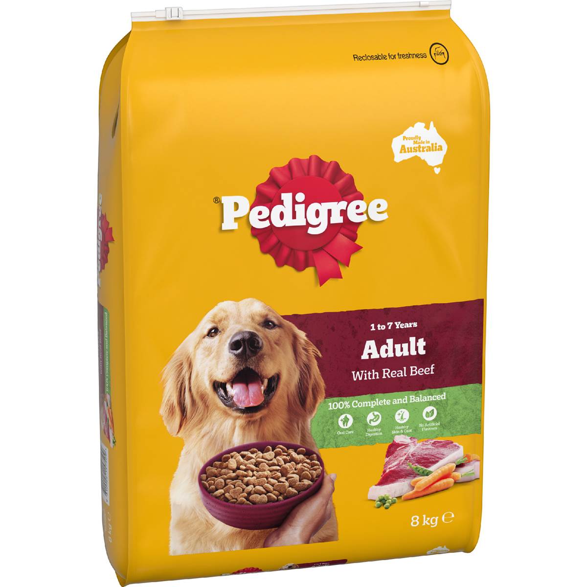Pedigree Adult Dry Dog Food with Real Beef 8kg
