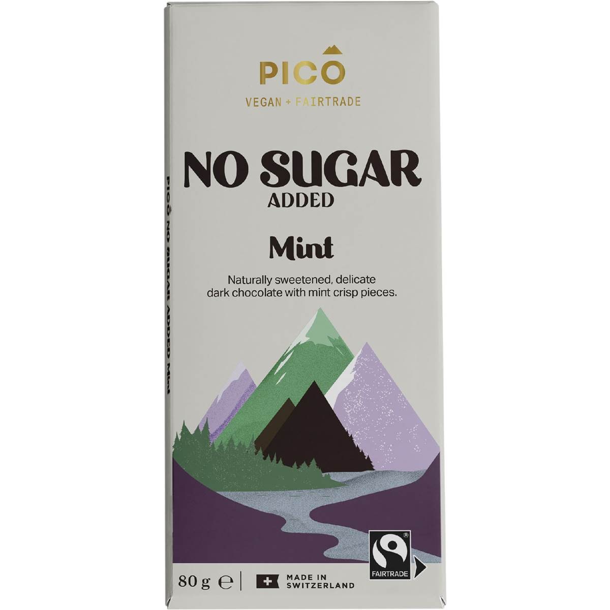 Pico No Sugar Added Dark Chocolate Bar Mint 80g – Woolworths