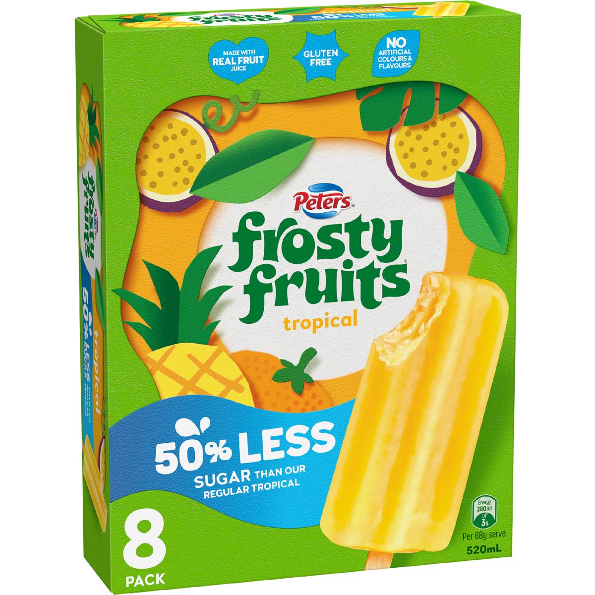 Peters Frosty Fruits Tropical 50% Less Sugar 8 pack