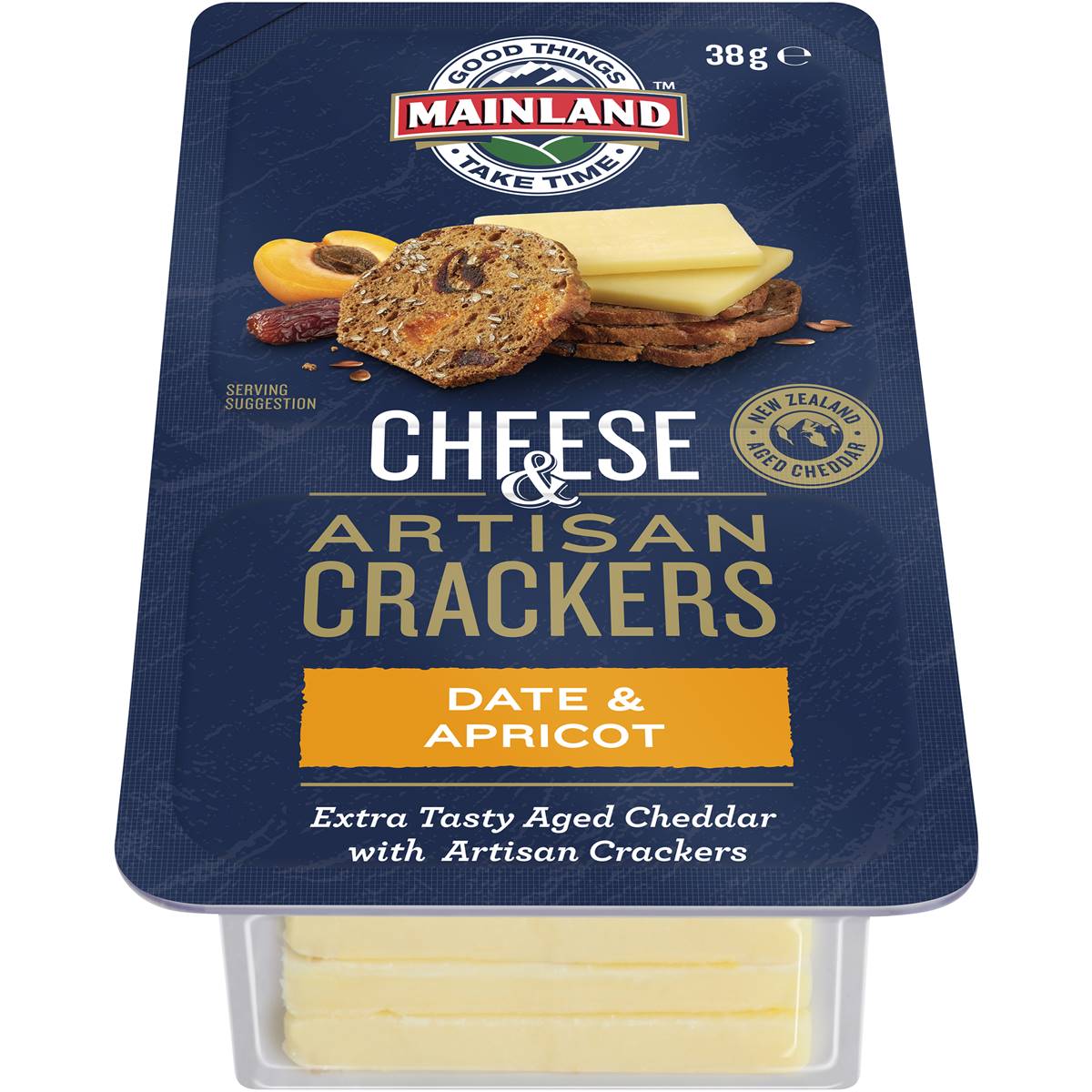 Calories in Mainland Otg Extra Tasty Artisan Cheese & Crackers