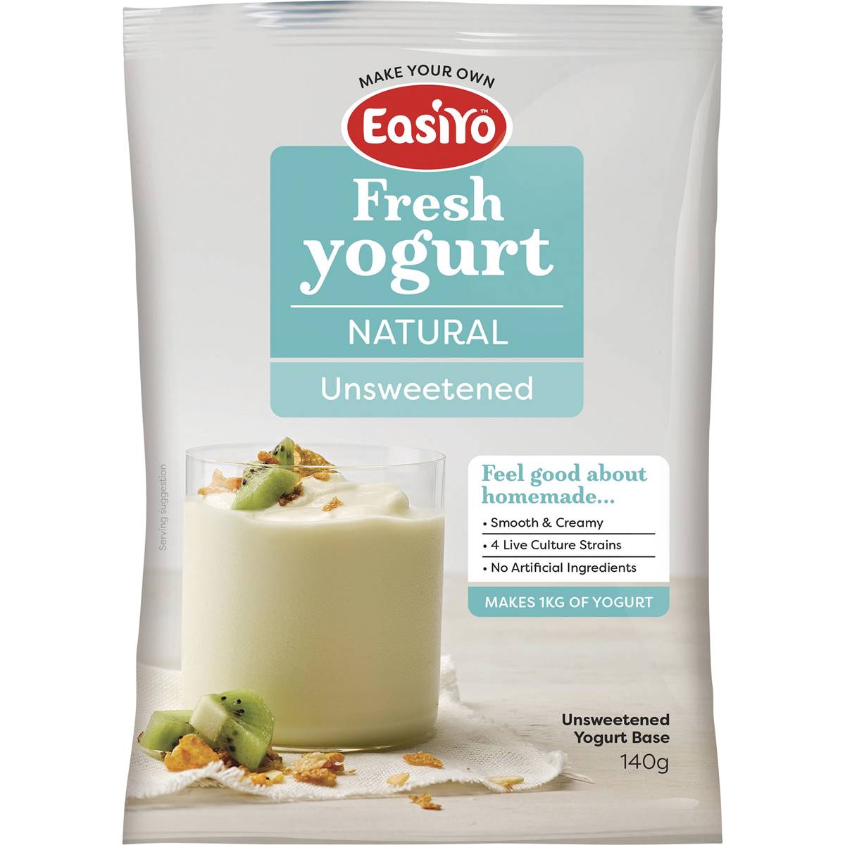 Calories in Easiyo Natural Unsweetened Yogurt Base calcount