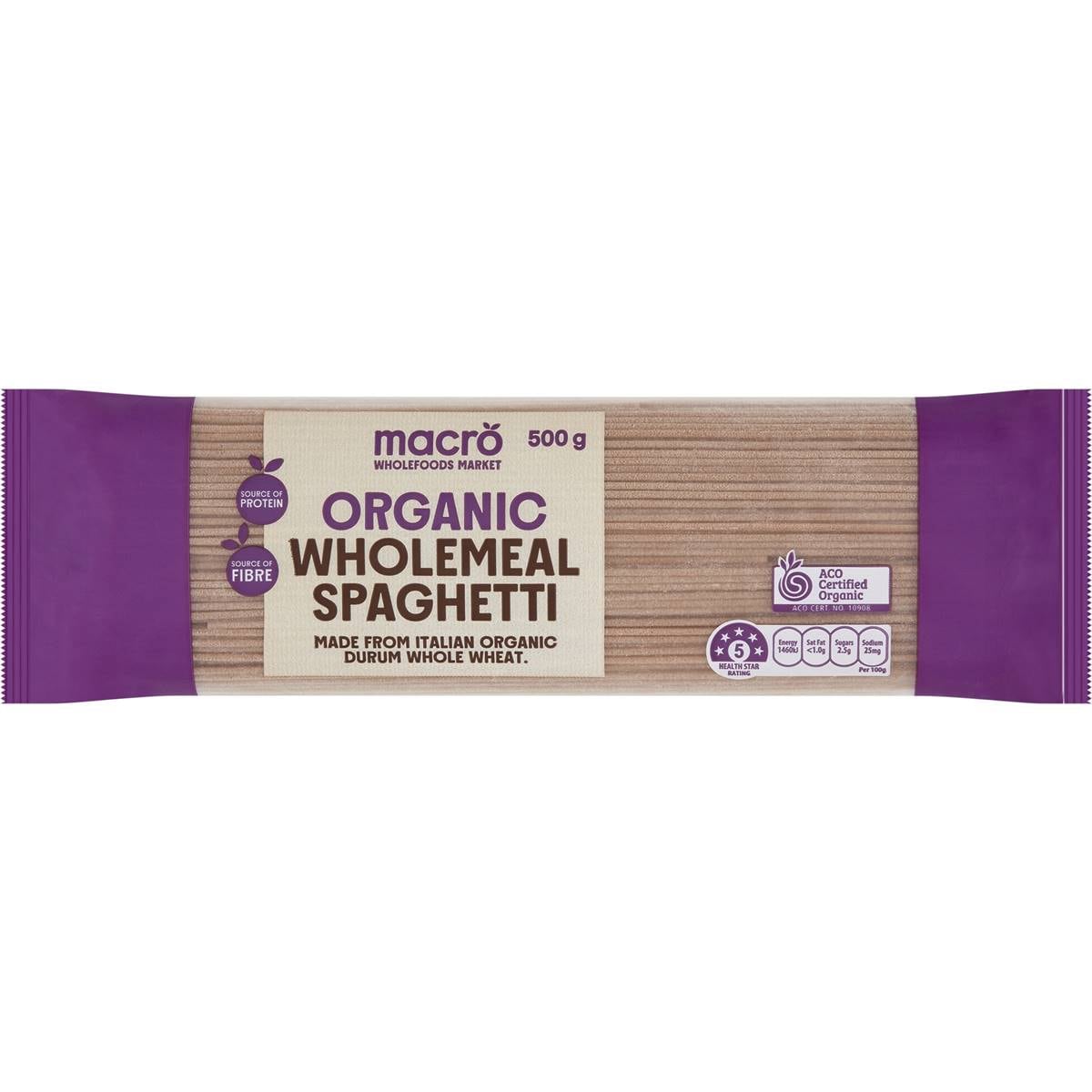 Macro Organic Wholemeal Spaghetti