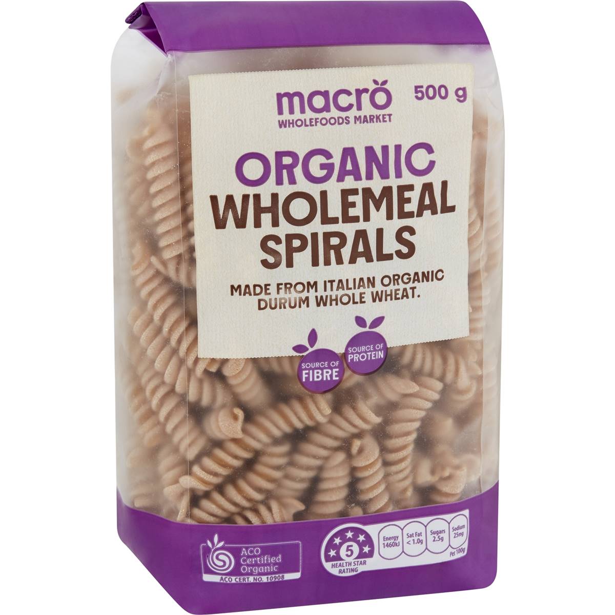 Macro Organic Wholemeal Spirals