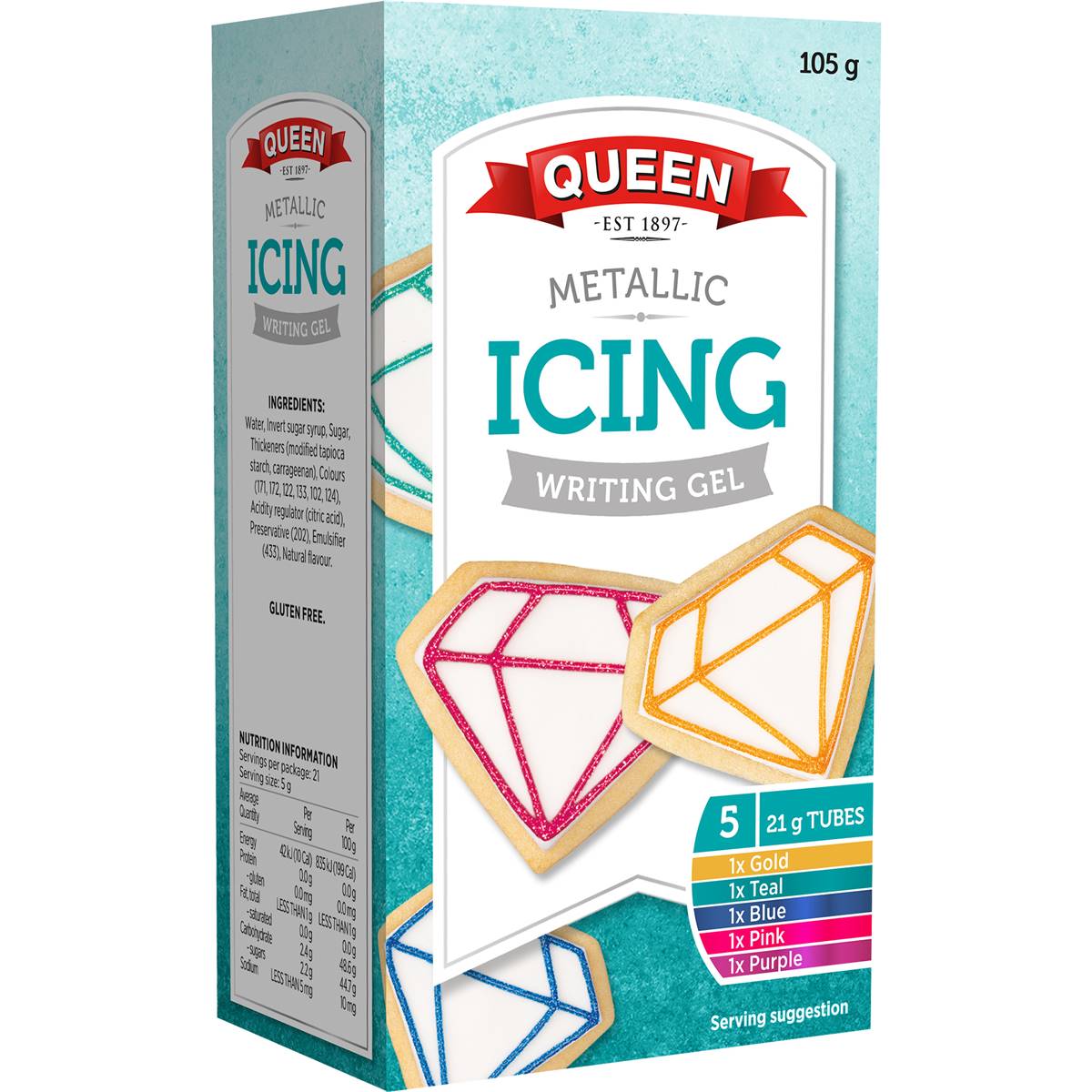 Queen Metallic Icing Writing Gel