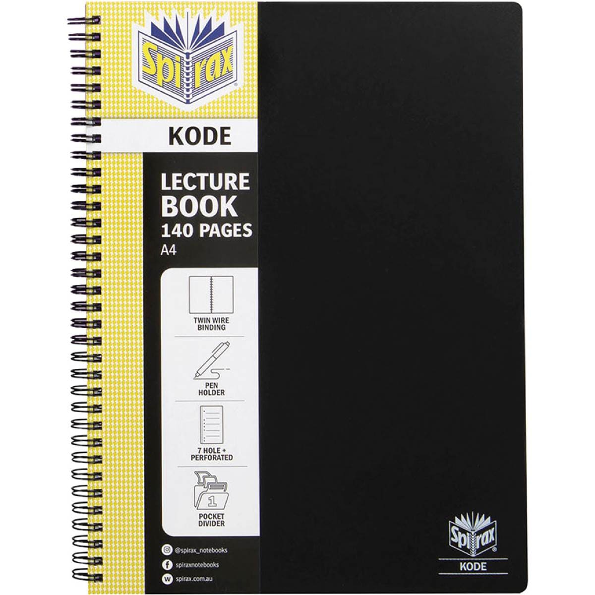 Spirax Kode A4 Lecture Notebook 140 Pages Assorted