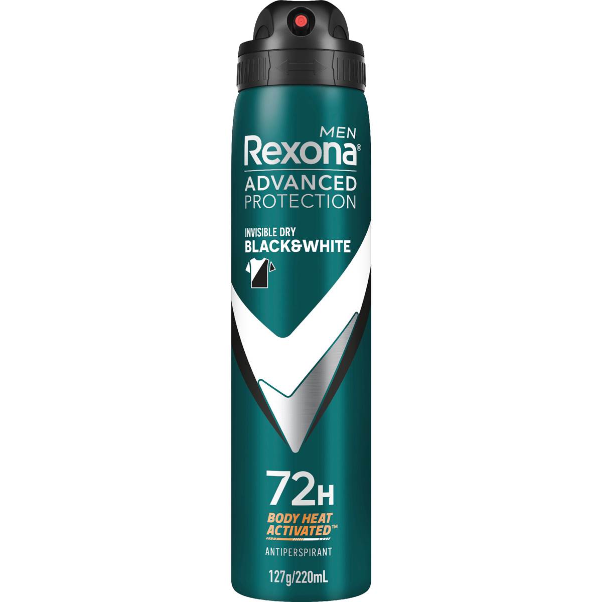 Rexona Men Advanced 72hr Deodorant Aerosol Invisible Dry 220mL
