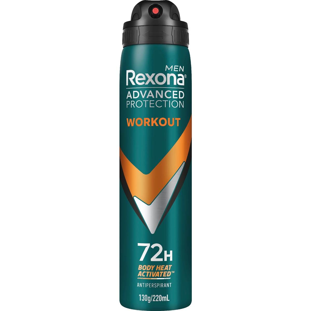Rexona Men Advanced 72hr Deodorant Aerosol Workout 220mL