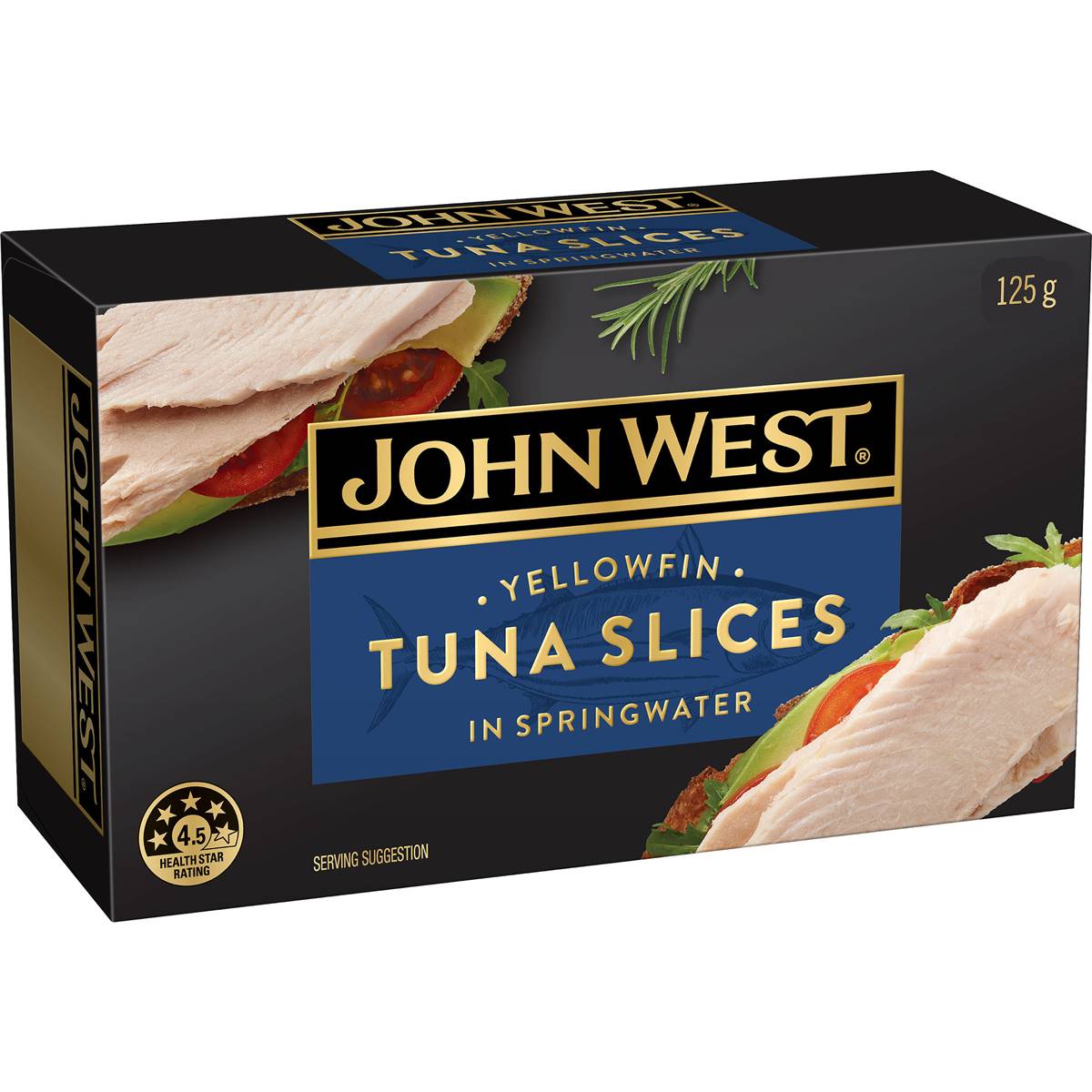 Calories in John West Wild Caught Yellowfin Tuna Slices In Springwater calcount