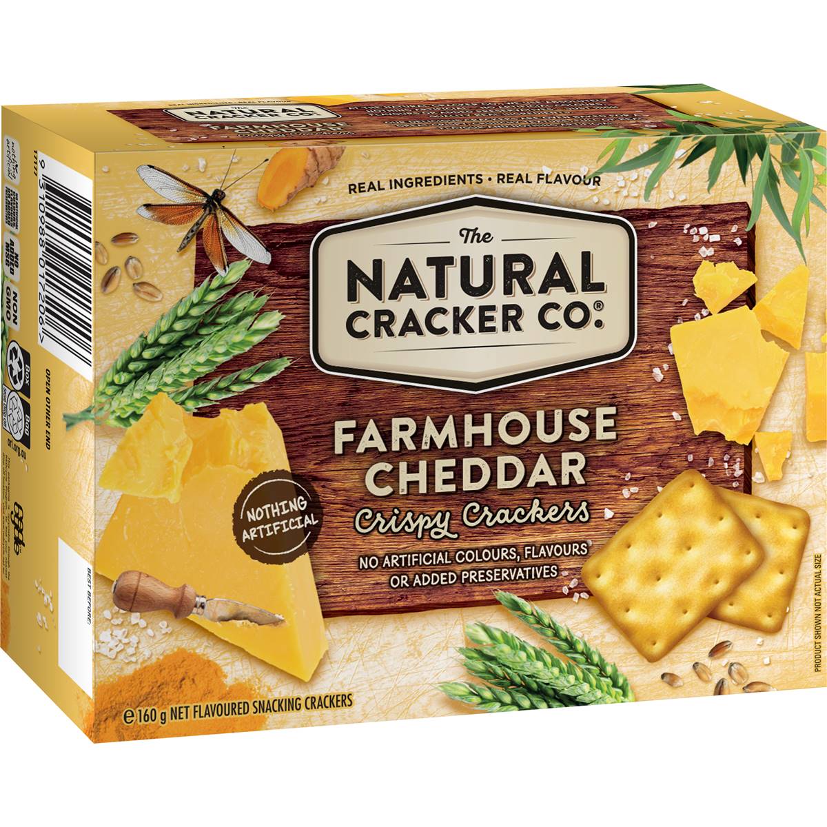 Calories in The Natural Cracker Co. Farmhouse Cheddar Crispy Crackers calcount