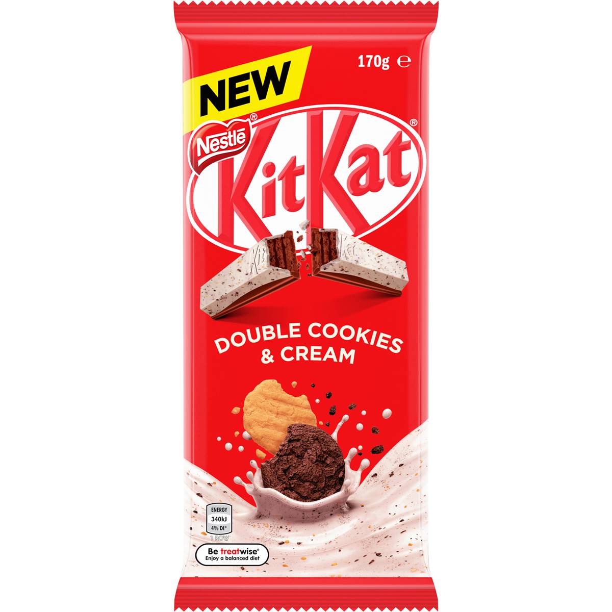 Calories in Nestle Kitkat Double Cookies & Cream Block calcount
