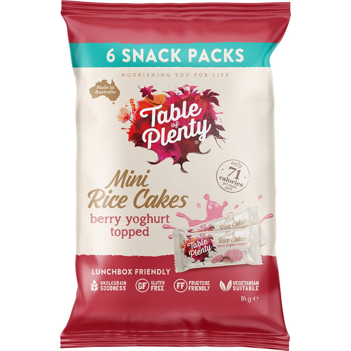 Table Of Plenty Mini Rice Cakes Berry Yoghurt Topped