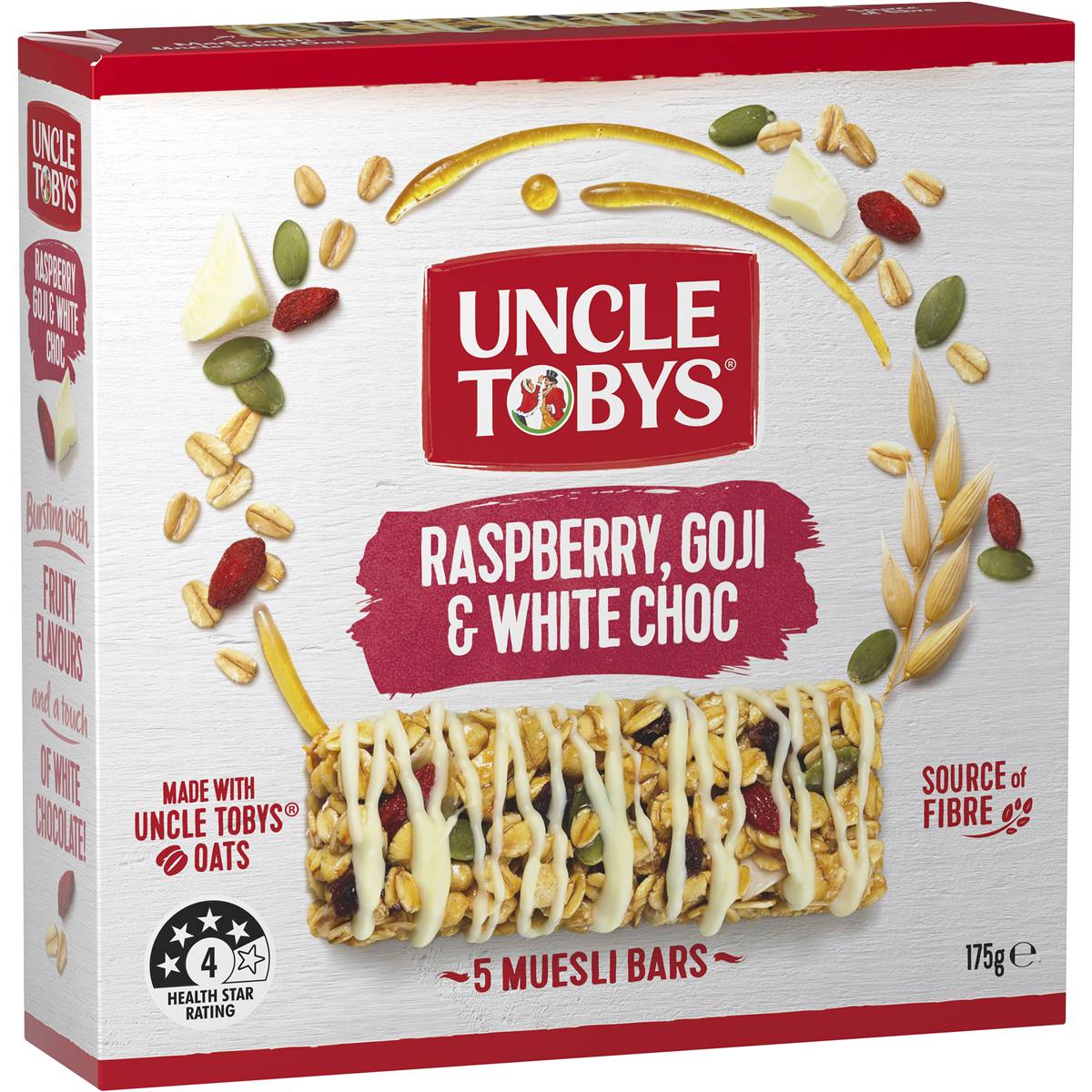 Uncle Tobys Raspberry Goji & White Chocolate Muesli Bar