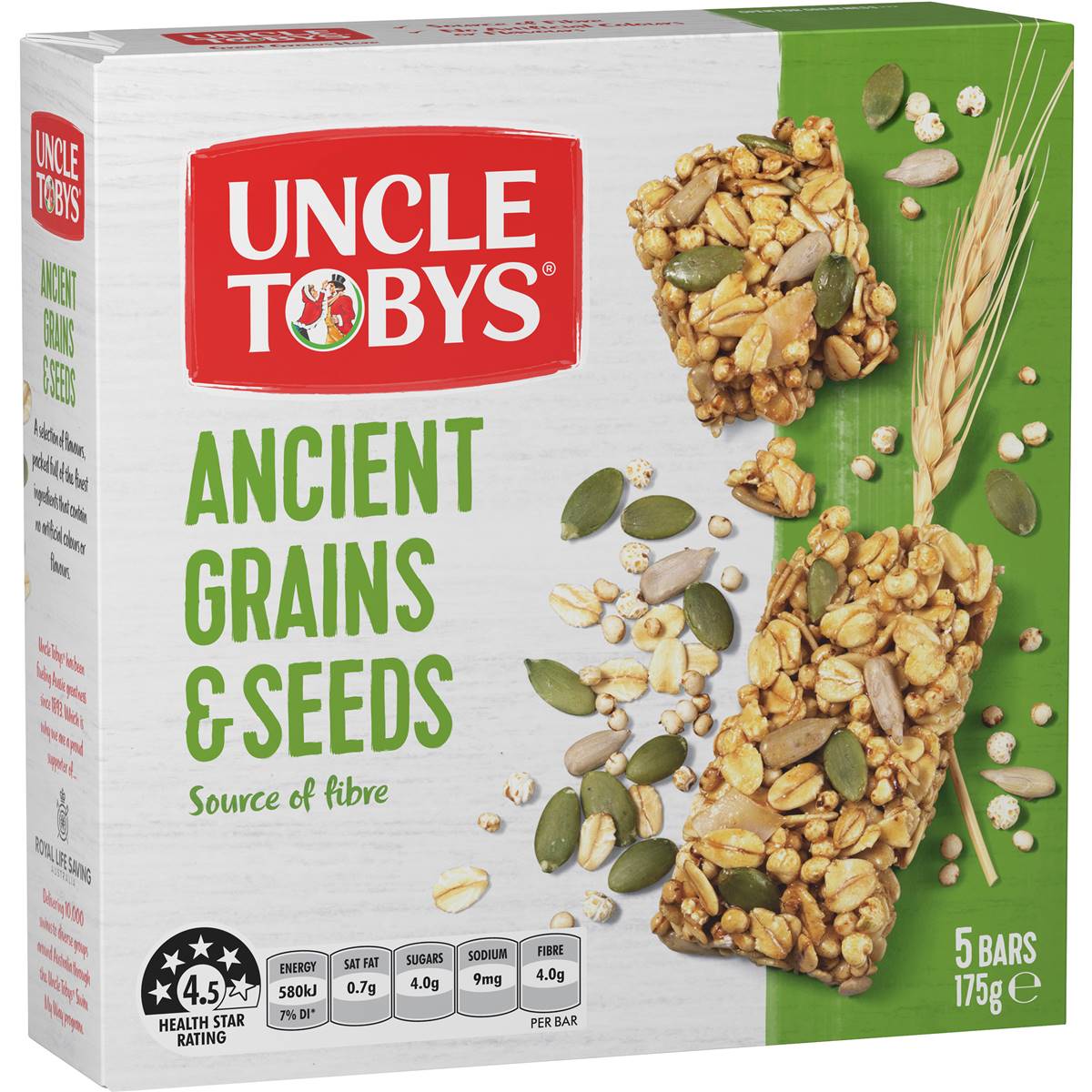 Calories in Uncle Tobys Ancient Grains & Seeds Muesli Bar calcount